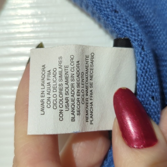 Girl's Blue Crop Sweater with Tie Closure. Size M 10-12. - Picture 6 of 11